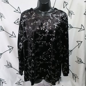 Vintage Anthony Richards Velour Top Size XLP Black